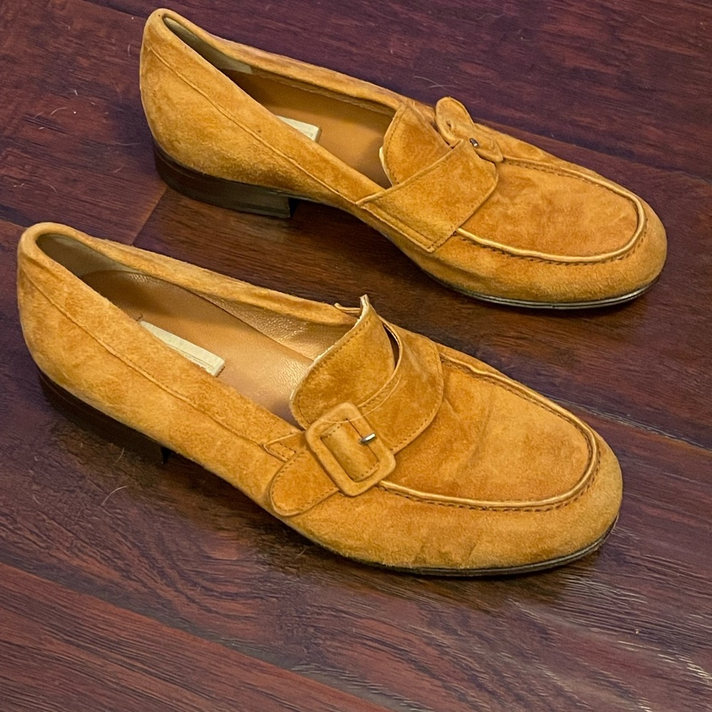 Lav Blak Men's Tan Suede Buckle Slip-Ons - Picture 3 of 5